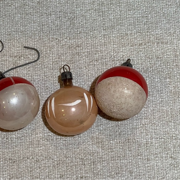 Antique Mini Hand Painted Glass Ornaments Lot of 5 - Picture 8 of 9